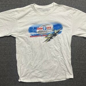 Y2K White 2007 Food City 500 NASCAR T-Shirt Mens Medium